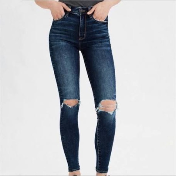 American Eagle Outfitters Denim - American Eagle Hi-Rise Jegging Ripped BLING